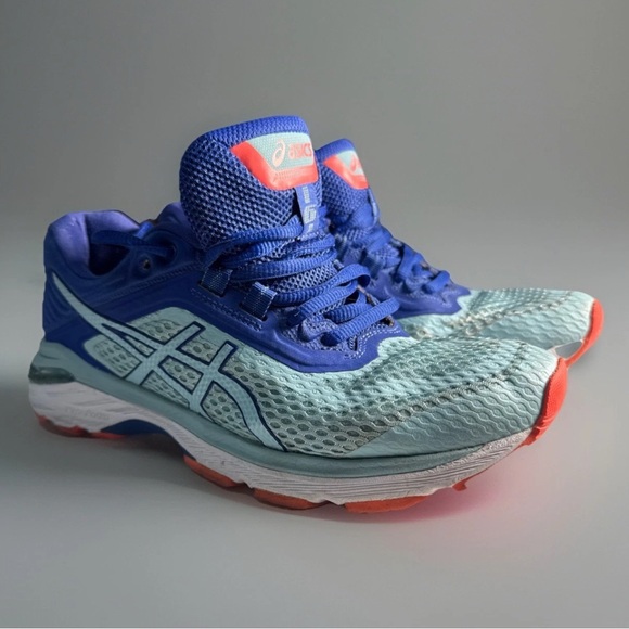 Asics GT-2000 Women's Size 8 Blue Turquoise Orange Running Shoes (g009) - Picture 1 of 8